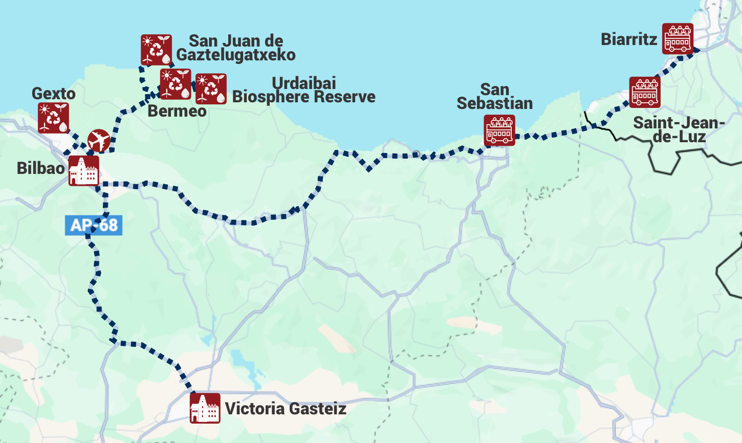 Basque Country Topography Map Groups